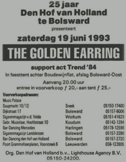 Golden Earring show ad June 19, 1993 Bolsward